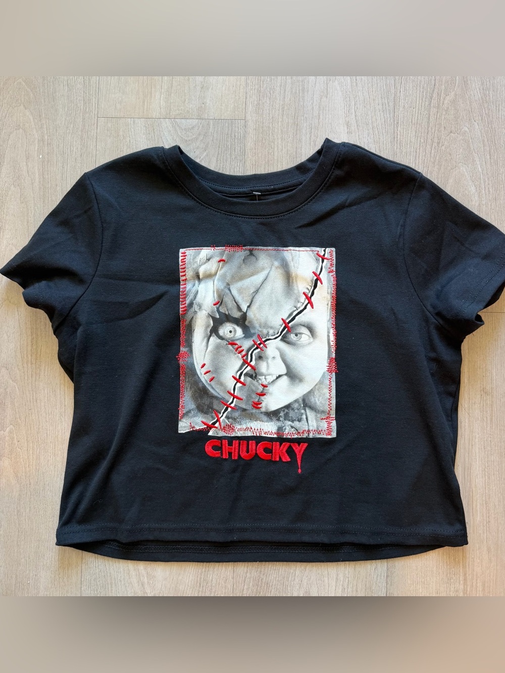 Chucky horror crop tshirt XL